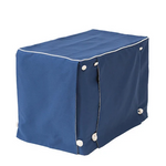 Navy Blue with Natural Designer -  Dog Crate Cover