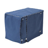 Indigo Blue Twill with Leopard Print Dog Crate Cover