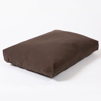 Washable Rectangular Dog Bed Cover in Dark Chocolate Twill