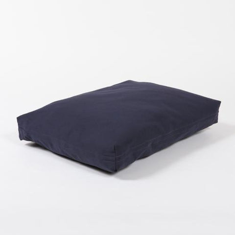Washable Rectangular Dog Bed Cover in Indigo Blue Twill