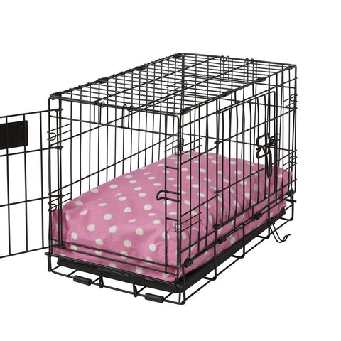 Rectangular Dog Bed Set - Polka Dot Pink