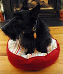 Round Dog Bed Cover - Sierra Cool Blue with Simply Red